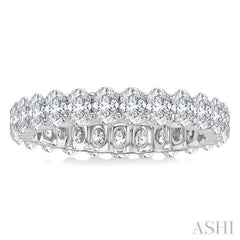2 1/4 Ctw North-South Set Oval Cut Diamond Eternity Wedding Band in 14K White Gold