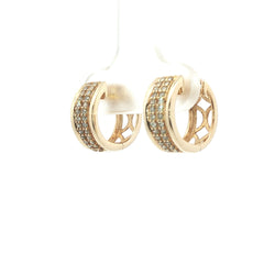 Wide Diamond Huggie Earrings