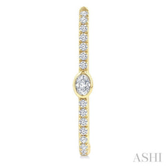 3/8 Ctw Oval and Round Cut Diamond Rectangular Fashion Hoop Earrings in 14K Yellow Gold