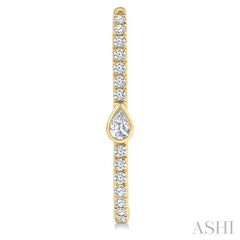 3/8 Ctw Pear and Round Cut Diamond Rectangular Fashion Hoop Earrings in 14K Yellow Gold