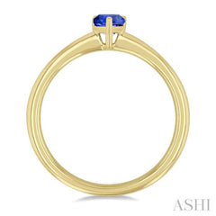 6x4 MM Pear Shape Tanzanite Precious Solitaire Ring in 14K Yellow Gold