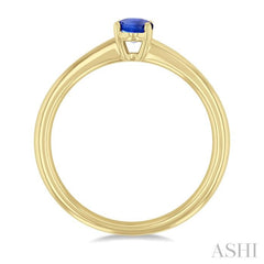 6x4 MM Oval Shape Tanzanite Precious Solitaire Ring in 14K Yellow Gold