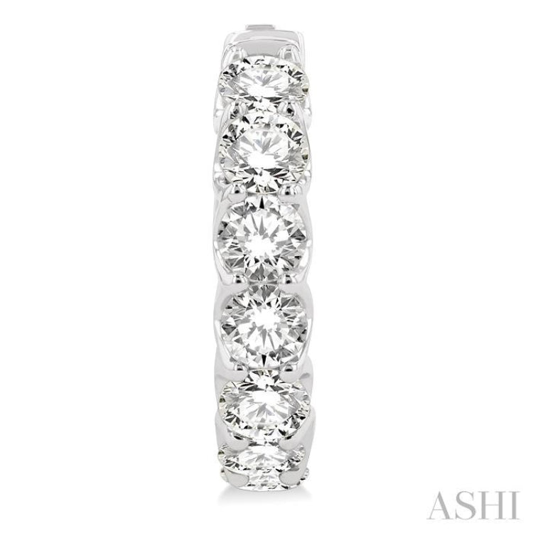 5 Ctw Inside-Out Embellished Round Cut Diamond Hoop Earrings in 14K White Gold