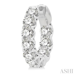 5 Ctw Inside-Out Embellished Round Cut Diamond Hoop Earrings in 14K White Gold