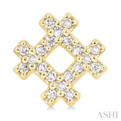 1/8 Ctw Petite Hashtag Motif Single Cut Diamond Fashion Earrings in 10K Yellow Gold