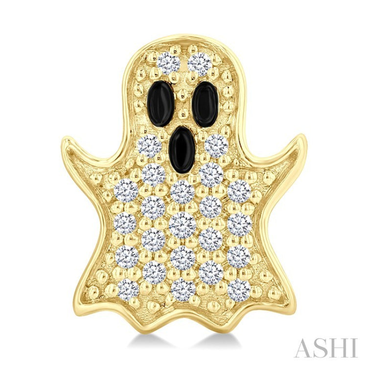 1/6 Ctw Petite Ghost Round Cut Diamond Fashion Earrings in 10K Yellow Gold