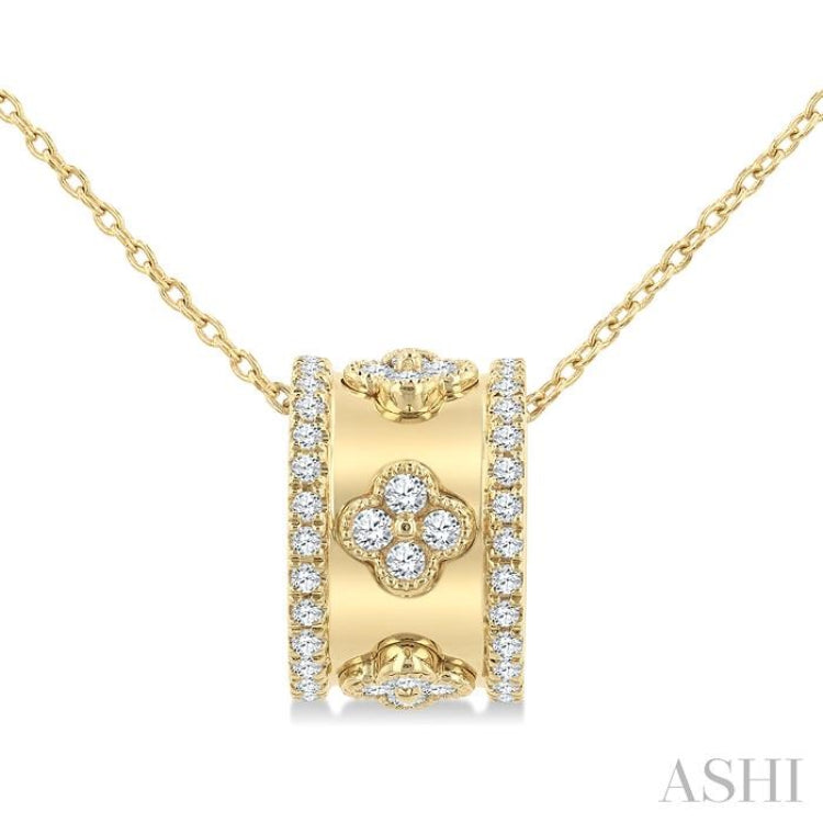 .50CTRDDM CLOVER PENDANT YG 14K-G+CH*