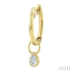 1/3 Ctw Bezel Set Pear Cut Diamond Huggie Earrings in 14K Yellow Gold