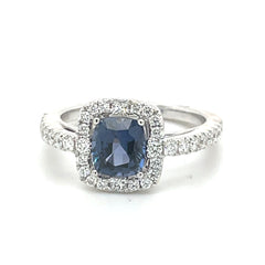 Blue Spinel and Diamond Ring