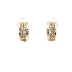 Wide Diamond Huggie Earrings