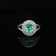 Paraiba Tourmaline and Diamond Ring