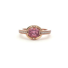Malaya Garnet and Diamond Ring in Rose Gold