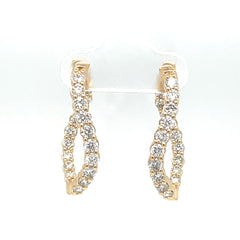 Wavy Diamond Hoop Earrings