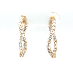 Wavy Diamond Hoop Earrings