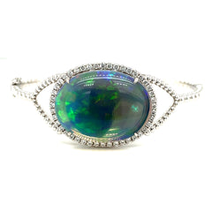 Ethiopian Opal and Diamond Bangle