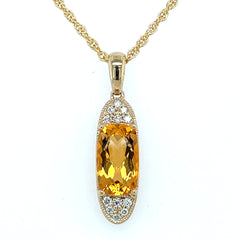 Citrine and Diamond Pendant