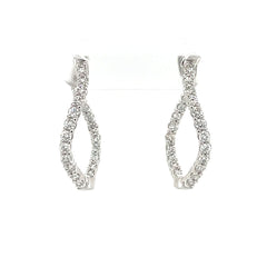 Wavy Diamond Hoop Earrings
