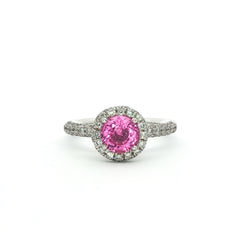 Pink Sapphire and Diamond Ring