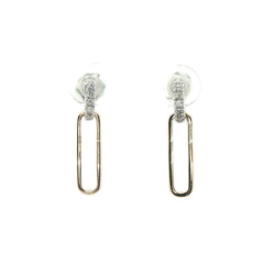 Diamond Paper Clip Earrings