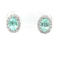 Paraiba Tourmaline and Diamond Earrings