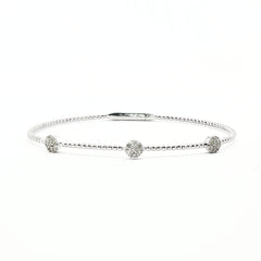 Sterling Silver and Diamond Bangle