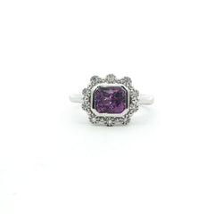 Purple Sapphire and Diamond Ring