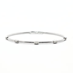 Sterling Silver and Diamond Bangle