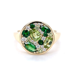Peridot and Tsavorite Ring