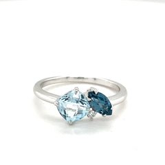 London and Swiss Blue Topaz Ring