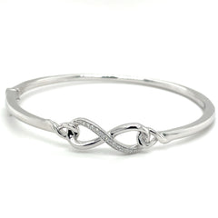Sterling Silver and Diamond Bangle