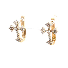 Diamond Cross Earrings