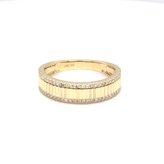 Wide Fluted Diamond Band
