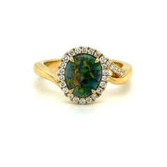 Black Opal and Diamond Ring