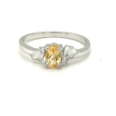Citrine and Diamond Ring